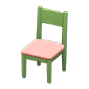 Simple chair Pink Cushion color Green