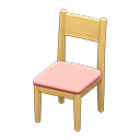 Simple chair Pink Cushion color Natural