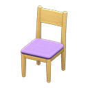 Simple chair Purple Cushion color Natural