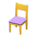 Simple chair Purple Cushion color Yellow