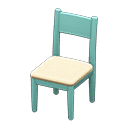 Simple chair White Cushion color Blue