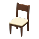 Simple chair White Cushion color Brown