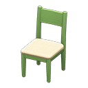 Simple chair White Cushion color Green