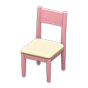 Simple chair White Cushion color Pink