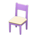 Simple chair White Cushion color Purple