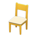 Simple chair White Cushion color Yellow