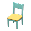 Simple chair Yellow Cushion color Blue