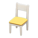 Simple chair Yellow Cushion color White