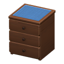 Simple small dresser Blue Cloth Brown