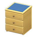 Simple small dresser Blue Cloth Natural