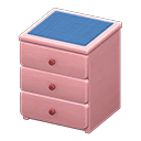 Simple small dresser Blue Cloth Pink