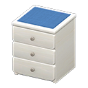 Simple small dresser Blue Cloth White