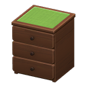 Simple small dresser Green Cloth Brown