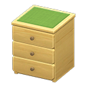 Simple small dresser Green Cloth Natural