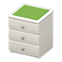 Simple small dresser Green Cloth White