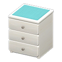 Simple small dresser Light blue Cloth White