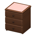 Simple small dresser Pink Cloth Brown