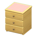 Simple small dresser Pink Cloth Natural