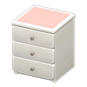 Simple small dresser Pink Cloth White