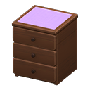 Simple small dresser Purple Cloth Brown