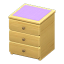 Simple small dresser Purple Cloth Natural