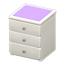 Simple small dresser Purple Cloth White