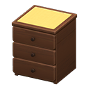 Simple small dresser Yellow Cloth Brown