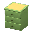 Simple small dresser Yellow Cloth Green