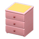 Simple small dresser Yellow Cloth Pink