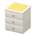 Simple small dresser Yellow Cloth White