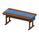 Simple table Blue Cloth Brown