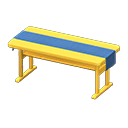 Simple table Blue Cloth Yellow