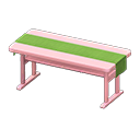 Simple table Green Cloth Pink