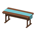 Simple table Light blue Cloth Brown