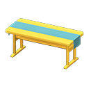 Simple table Light blue Cloth Yellow
