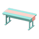 Simple table Pink Cloth Blue