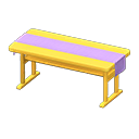 Simple table Purple Cloth Yellow