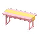 Simple table Yellow Cloth Pink