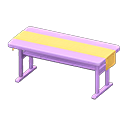 Simple table Yellow Cloth Purple
