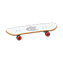 Skateboard Animal Sticker White