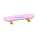 Skateboard Message Sticker Pink