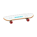 Skateboard Message Sticker White