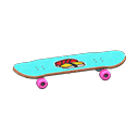 Skateboard Sushi Sticker Blue
