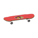 Skateboard Sushi Sticker Red