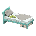 Sloppy bed Gray Bedding color Light blue
