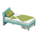 Sloppy bed Green Bedding color Light blue