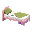 Sloppy bed Green Bedding color Pink