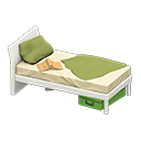 Sloppy bed Green Bedding color White