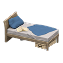 Sloppy bed Navy blue Bedding color Ash brown