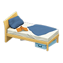 Sloppy bed Navy blue Bedding color Light wood